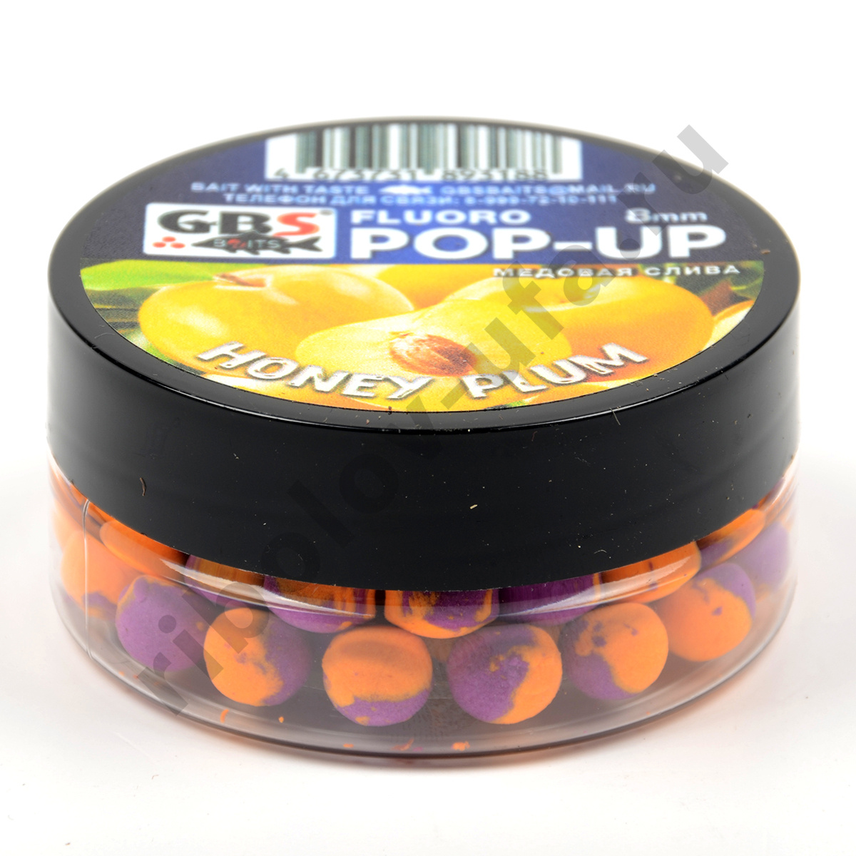 Бойлы GBS Baits Pop-up плавающие 8мм 55гр (банка) Honey Plum Медовая Слива