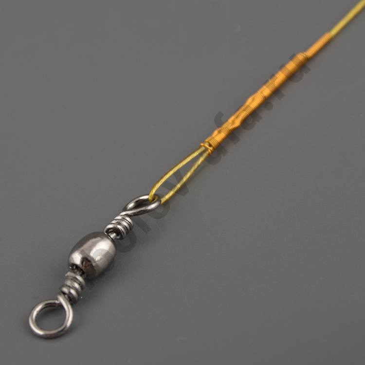 Поводок сталь No name 13кг 1х7 (15см,18см,22см,25см,28см) золото 