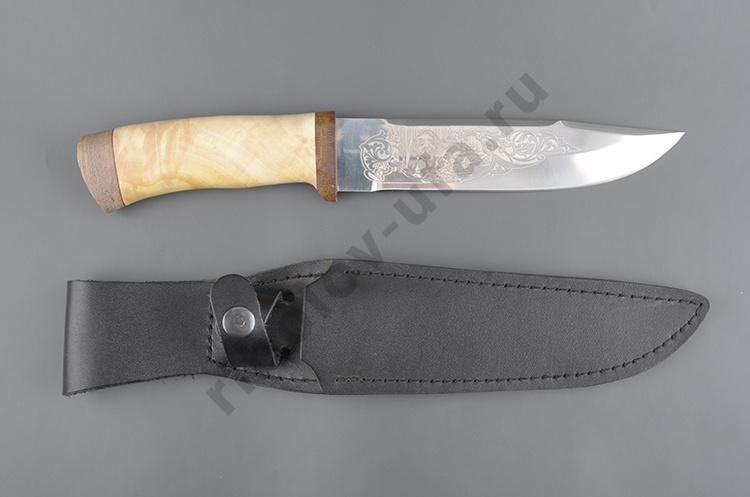 Нож Таганай (С) Рыбак, рукоять: кожа наборная, текстолит