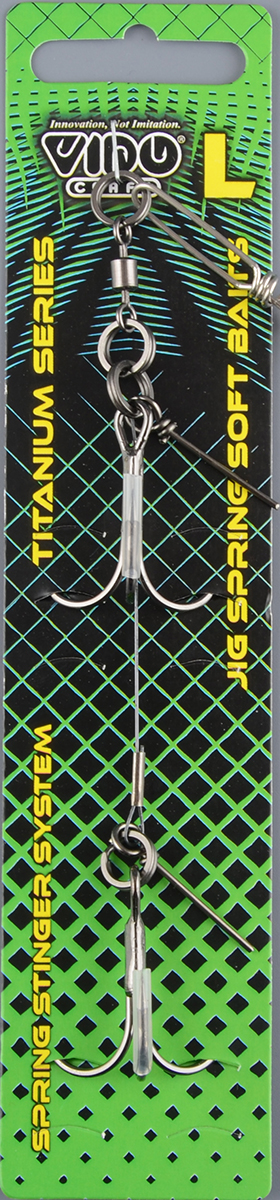 Оснастка титановая стингер Vido со спиралью Jig Spring Soft Baits, размер L