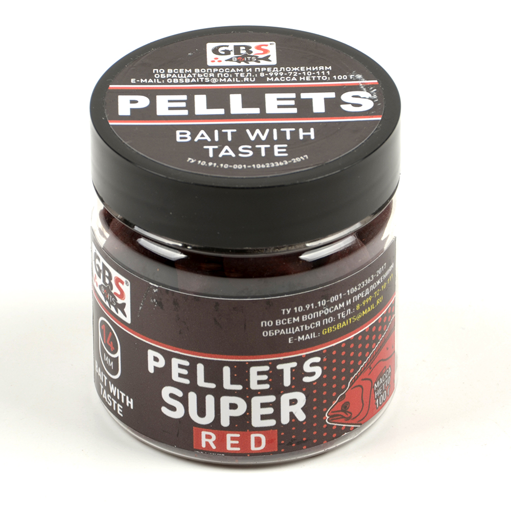 Пелец насадочный GBS Baits 14мм 100гр (банка) Super Red Супер красный
