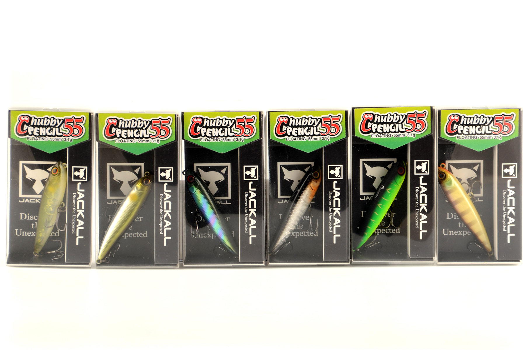 Воблер Jackall Chubby Pencil дл. 5.5 см, глуб.-поверх., 3.1 гр., floating, цв. hl silver & black