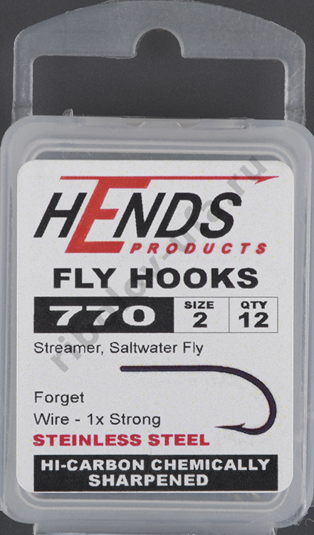Крючки Hends 770 Salwater Fly, Streamer Steinless Steel #2 (12шт/уп)