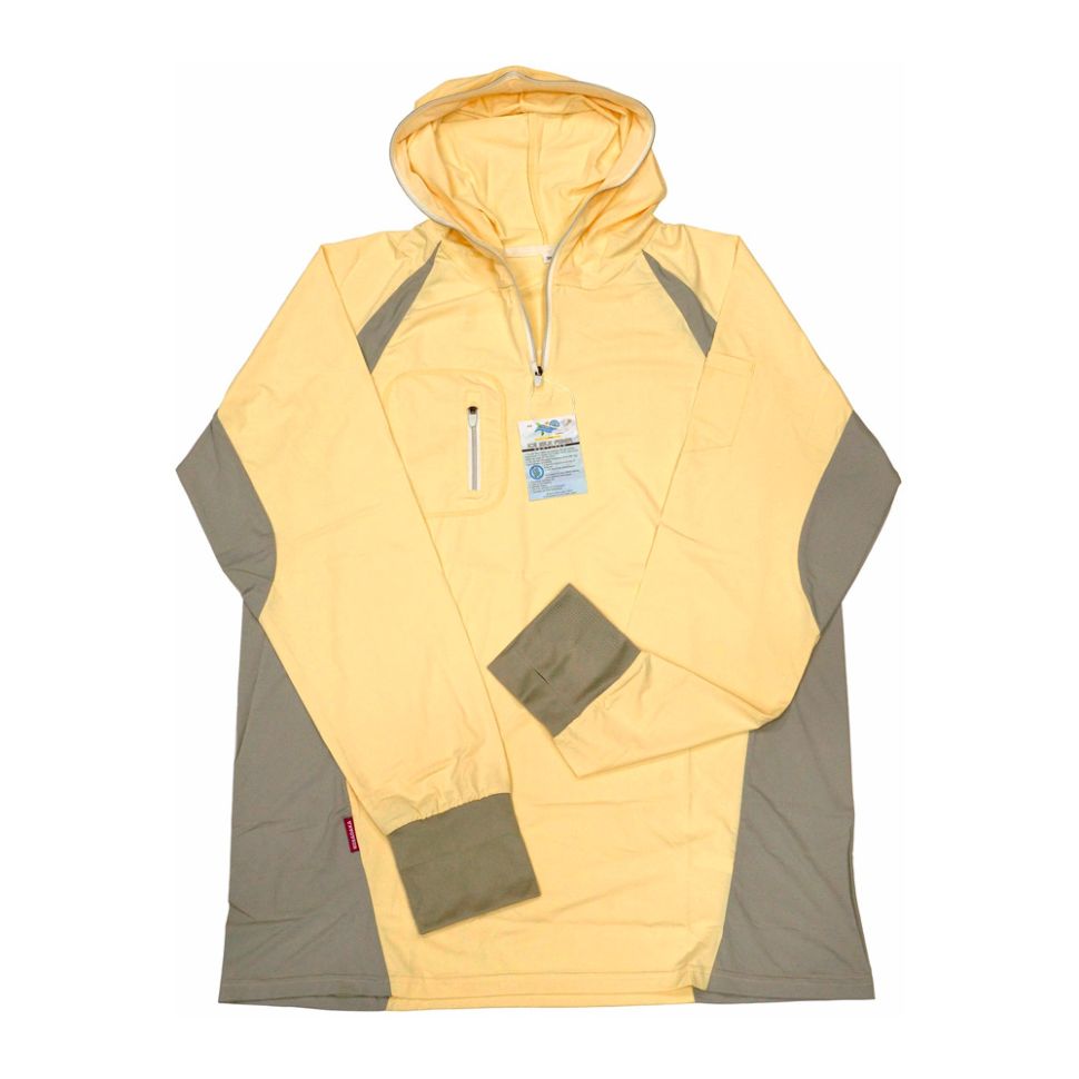 Футболка Kosadaka Ice Silk Sunblock Цв. Бежевая р. L, UV защита капюшон длинный рукав