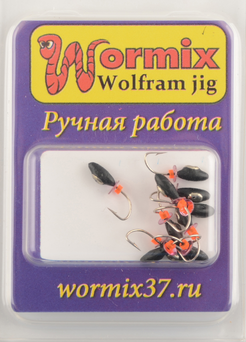 Мормышка Wormix точеная вольфрамовая Овсинка d=2 с серебряной коронкой арт. 5012