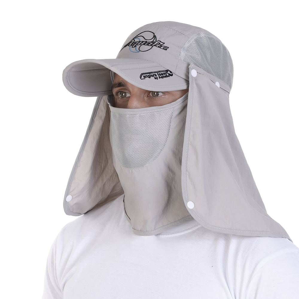 Кепка Aquatic KA-15СС складная с защитой лица и шеи цв.св-серый