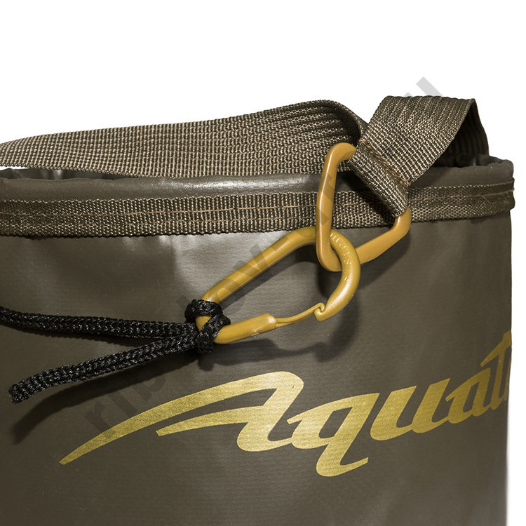 Ведро Aquatic для замешивания прикормки герметичное с шнурком на карабине В-08 хаки