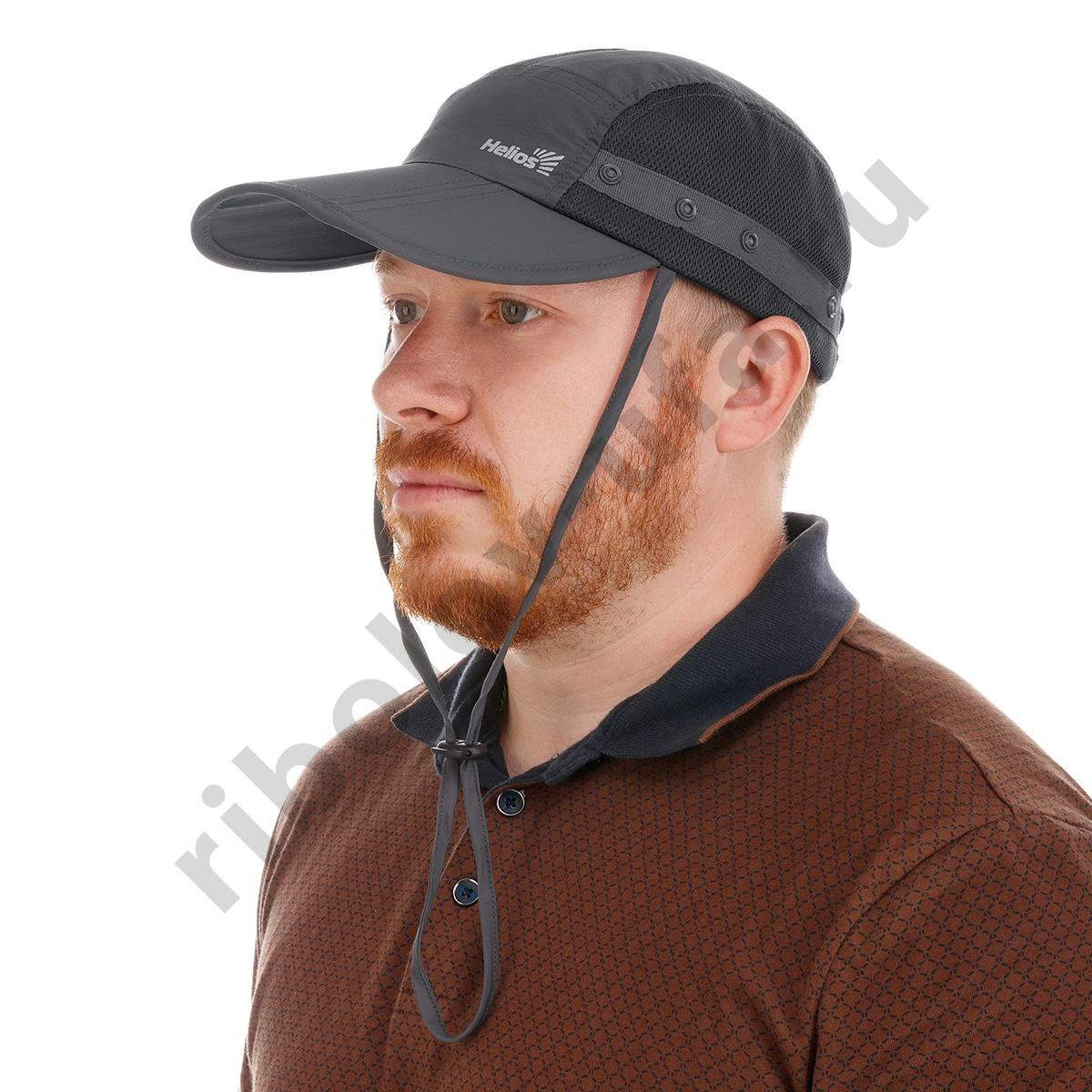 Бейсболка Helios с защитой шеи и лица, цв. Серый 