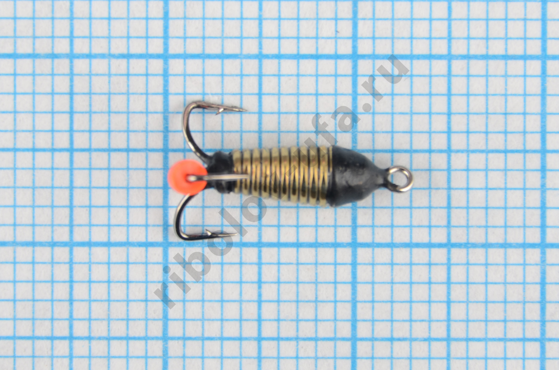 Мормышка Владимирский вольфрам Чертик с ушком рефленый 2,5мм 0,6гр золото