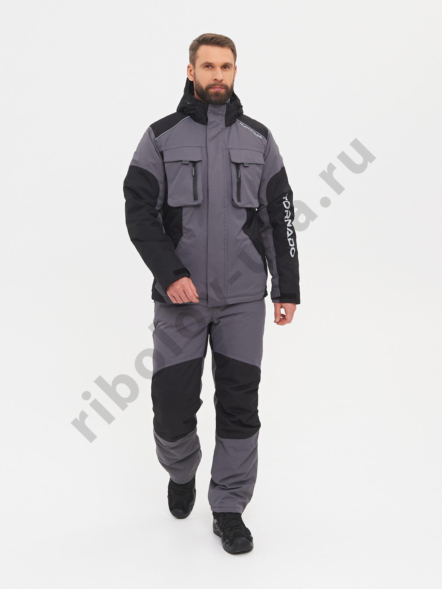 Костюм демисезонный Huntsman Торнадо (до -15 С) цв. Серый, тк. Breathable р. 56-58 рост 182-188