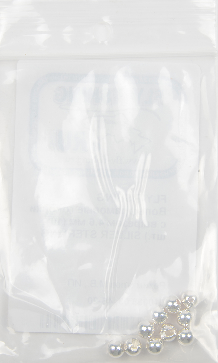 Вольфрамовые головки Fly-Fishing с вырезом 4.6mm (10шт) Silver Sterling