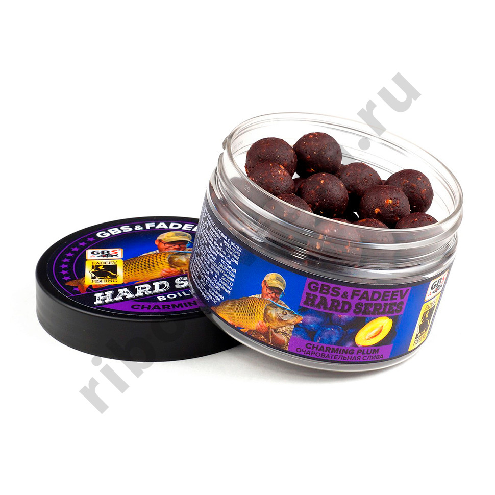 Бойлы GBS и Fadeev вареные hard series 20 мм Charming Plum Чарующая слива 