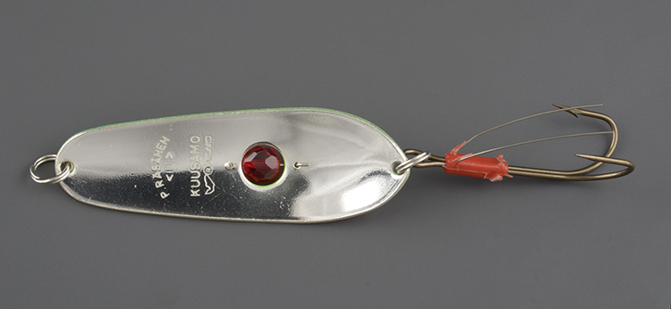 Блесна колеб. Kuusamo Rasanen 70/20 (бусинка, незацеп.) BL/GR/FYe/FR-S