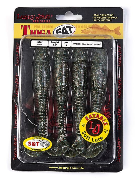 Силиконовая приманка Lucky John Pro Series Tioga Fat 4.5in 11.4см /F08 (4 шт/уп)