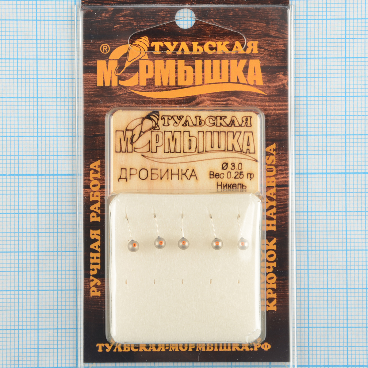 Мормышка вольфрам.Тульская Дробинка с кембриком 3,0мм никель