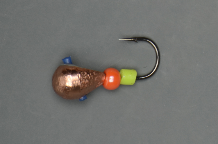 Мормышка Золотой плёс вольфрамовая точеная Капля 4, 0.9 гр, с лыской и кембриком медь-серебро