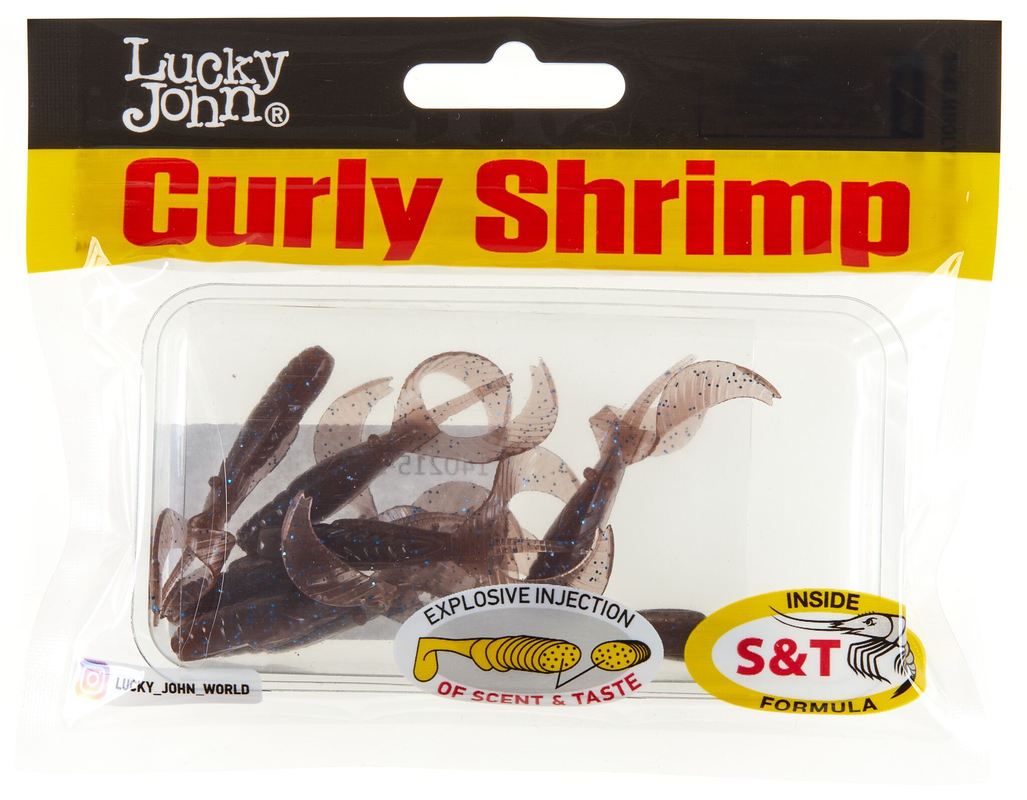 Силиконовая приманка Lucky John Pro Series Curly Shrimp 2.0in 5.0см /S19