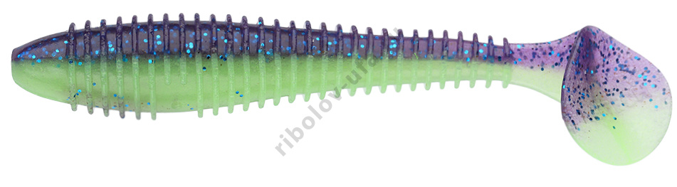 Силиконовая приманка Keitech Swing Impact Fat 4,3 in 11см 11гр (6шт/уп) # PAL 06 Violet Lime Belly