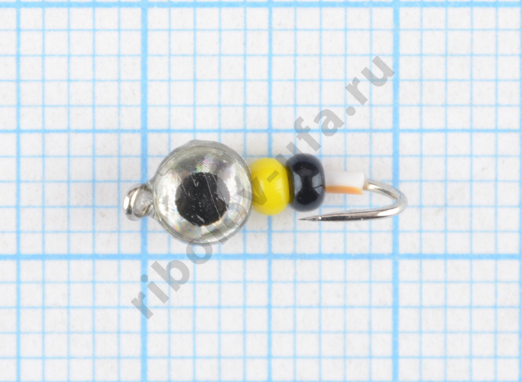 Мормышка вольфрам Bravo Fishing Полусфера с ушком 4,0 мм 0,35 гр.,Ni с 3D глазком 