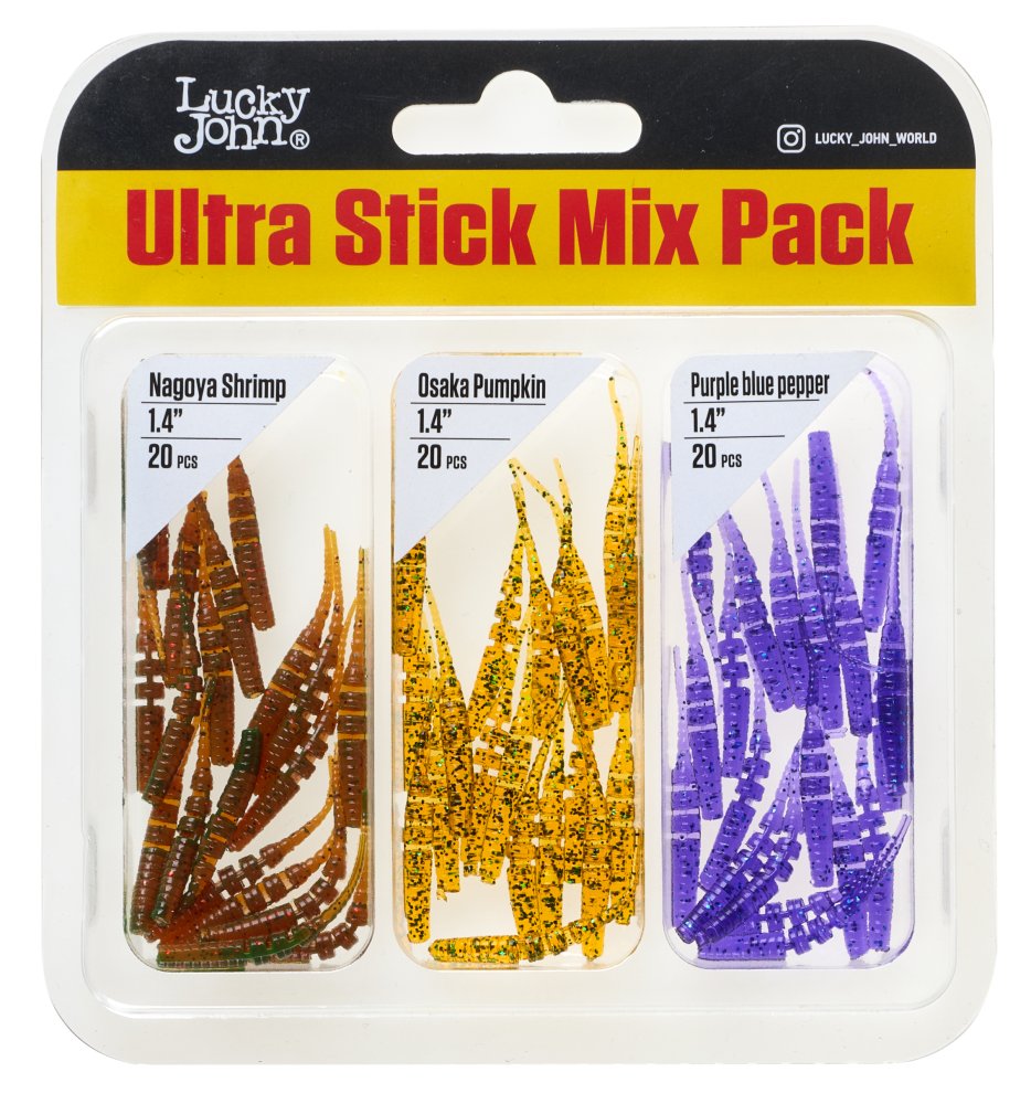 Силиконовая приманка Lucky John Pro Series Ultra Stick 1.4in 3.5см /Mix1