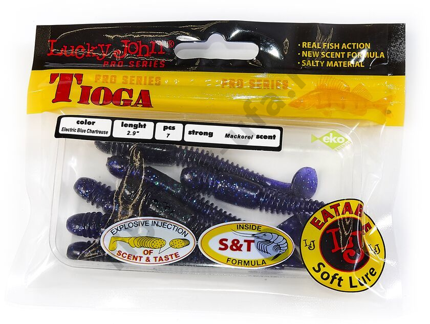 Силиконовая приманка Lucky John Pro Series Tioga 2.9in 7.4см /T52 (7 шт/уп)
