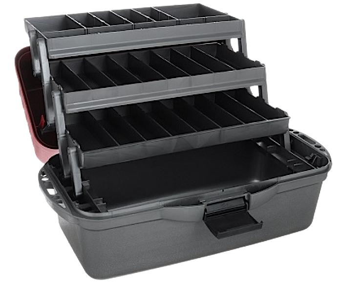 Ящик рыболовный Helios 3-х полочный, цв. красный