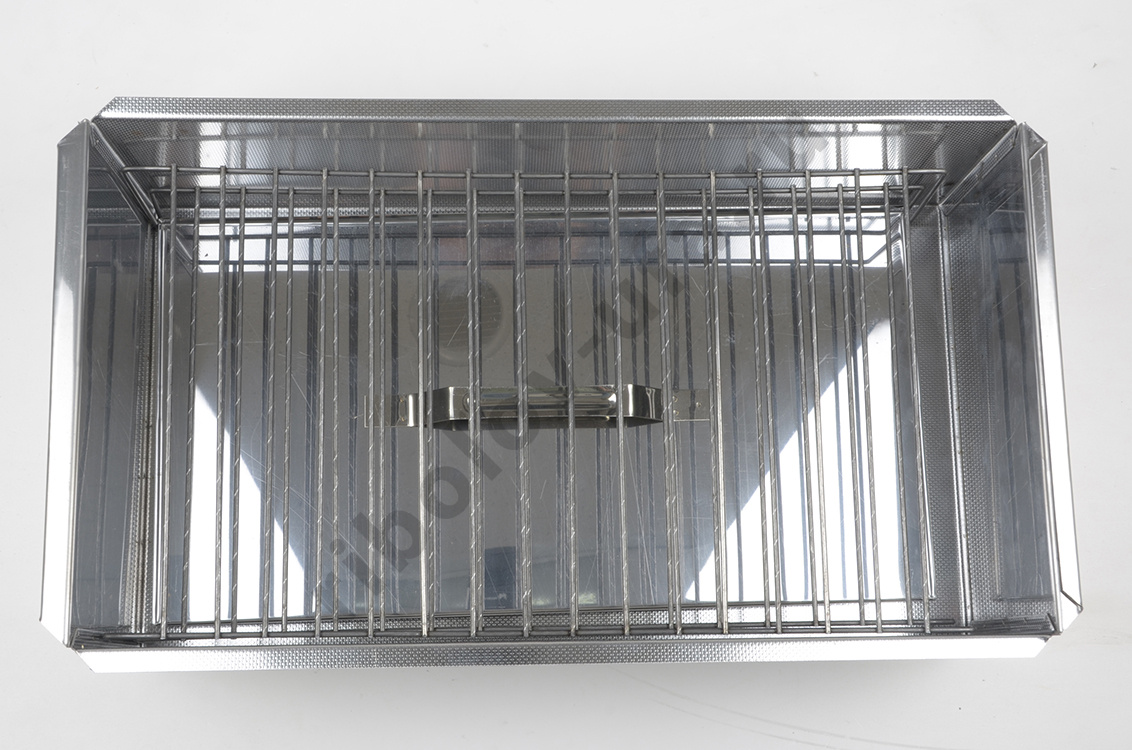 Коптильня двухъярусная Стандарт Плюс с поддоном для сбора жира 480х280х170, нерж. сталь 0,8 мм 