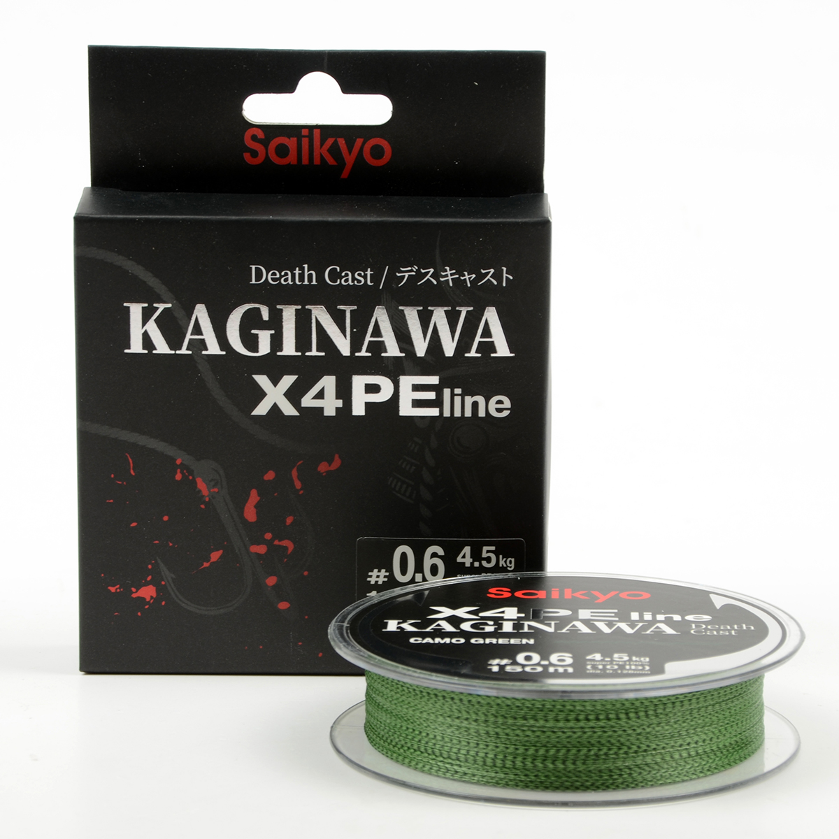 Шнур плетеный Saikyo Kaginawa X4PE 150m, зеленый camo #1,5 (0,205mm), 9,1kg