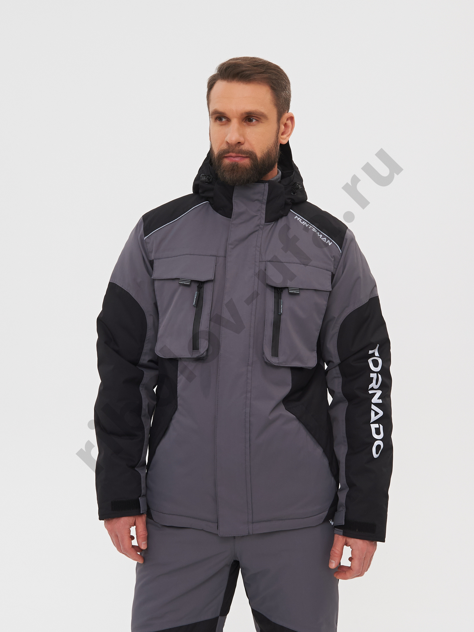 Костюм демисезонный Huntsman Торнадо (до -15 С) цв. Серый, тк. Breathable р. 52-54 рост 170-176