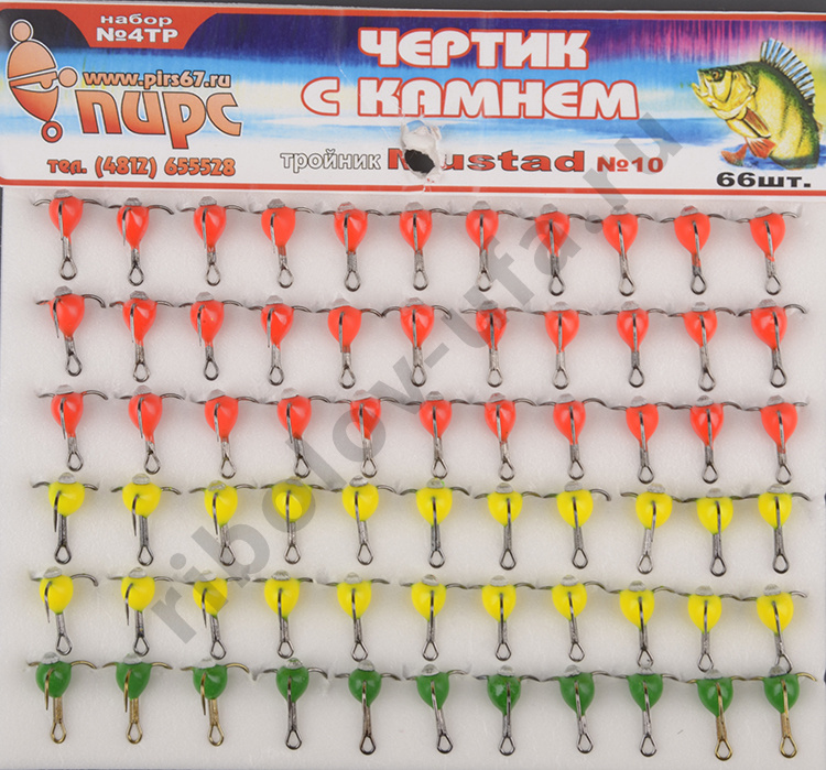 Тройник Пирс Чертик с камнем №4 ТР (66 шт/уп)