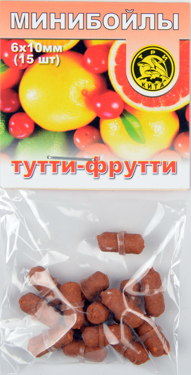Минибойлы Три кита d.6х10мм Тутти-Фрутти (15шт/уп)