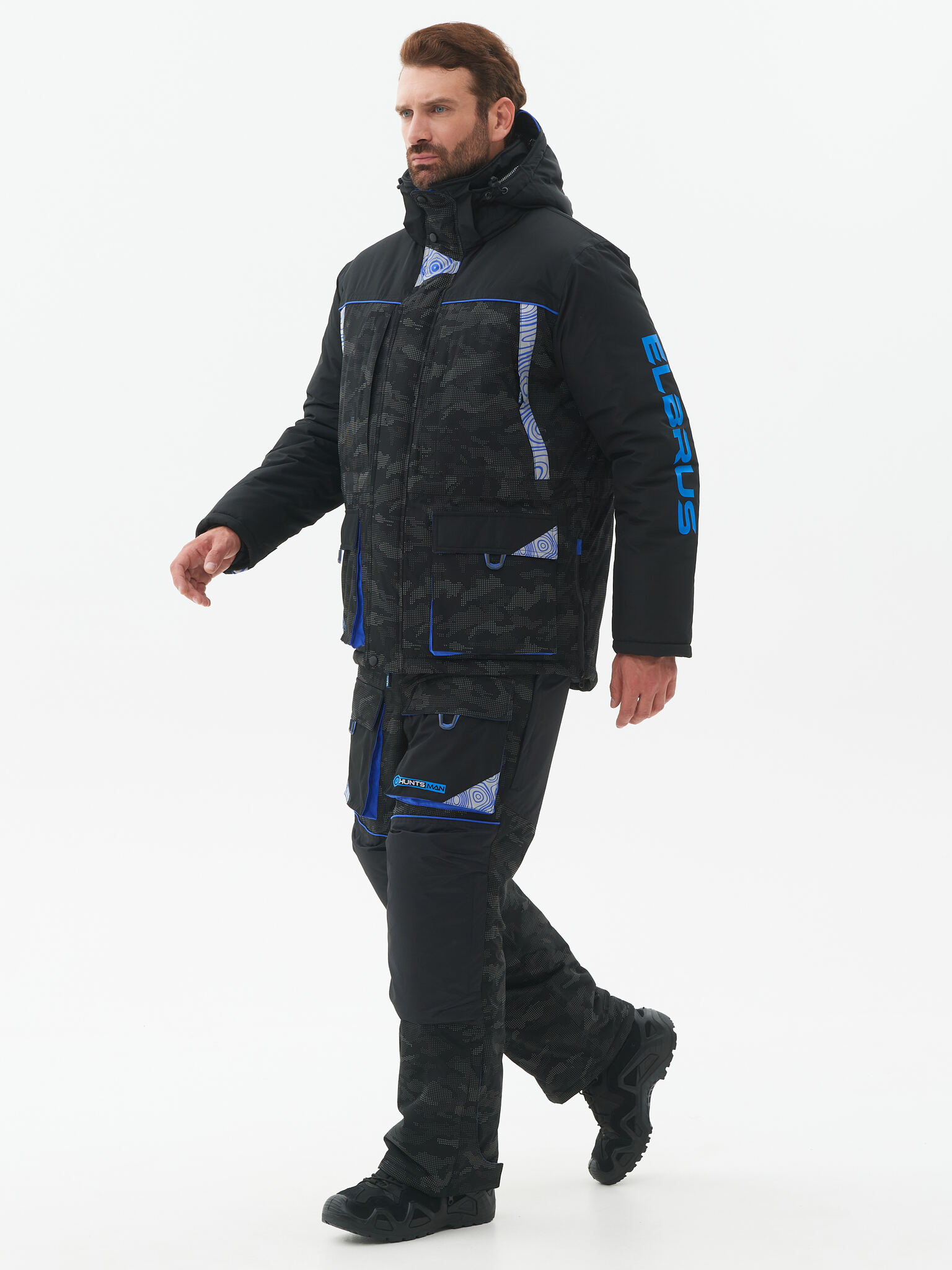 Костюм зимний Huntsman Elbrus Reflect цв.Черный тк.Reflex Membrane р.52-54, рост 170-176 (РР)