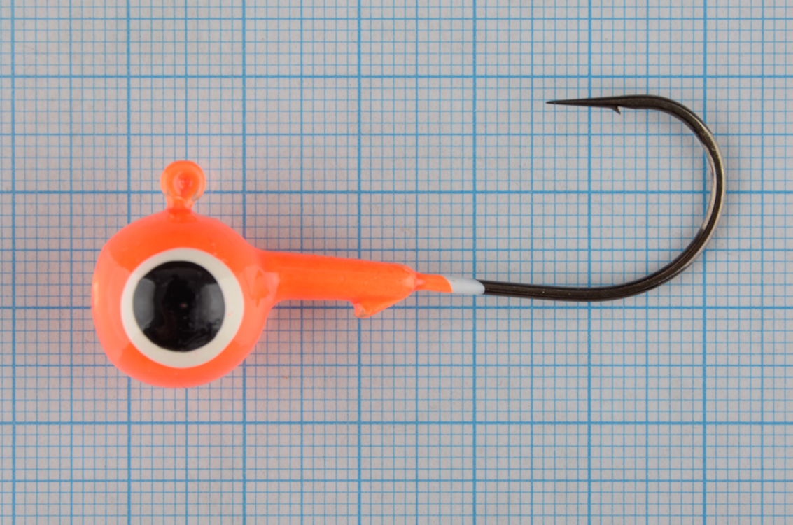 Джиг-головки Мормыш шар 21 гр. кр. №4/0 цв. 03-оранжевый