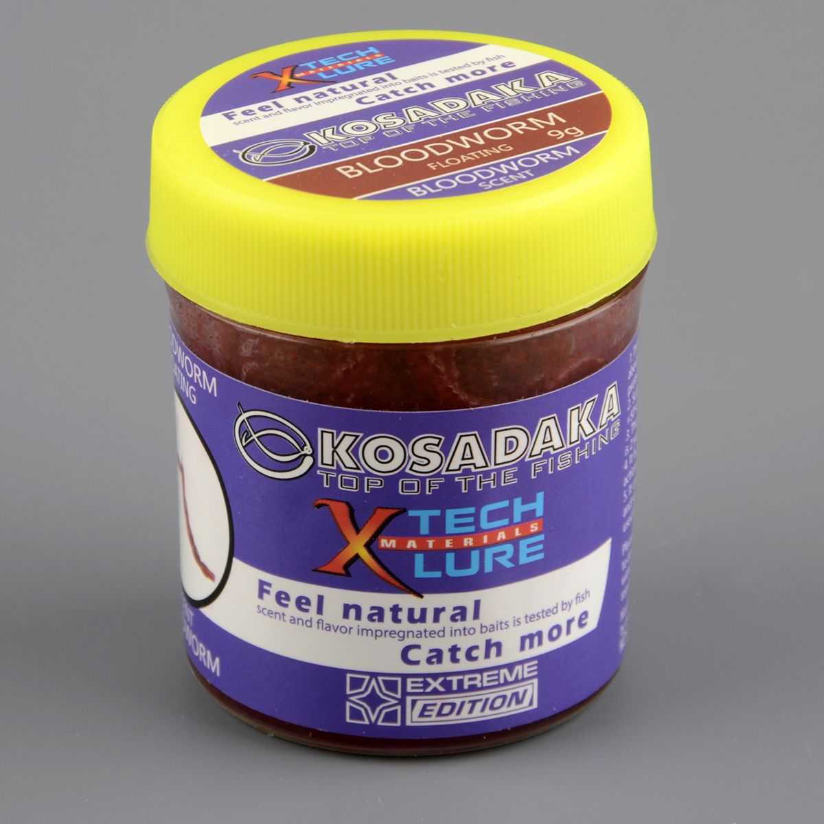 Приманка Kosadaka силикон. Мотыль плав., темно-красный, запах мотыля, банка 9г 