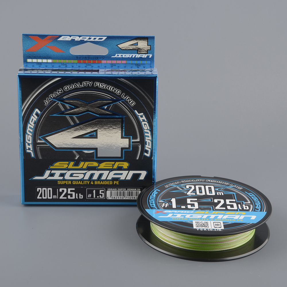 Шнур плетёный Ygk X-Braid Super Jigman X4 200m #1.5/25 lb multicolor