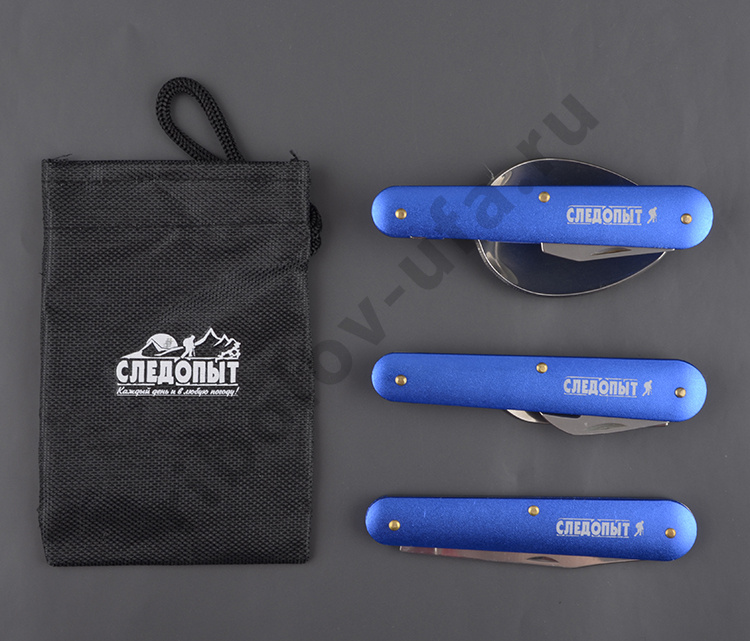 Набор столовых приборов Следопыт P51(ложка, вилка, нож) в чехле на блистере 