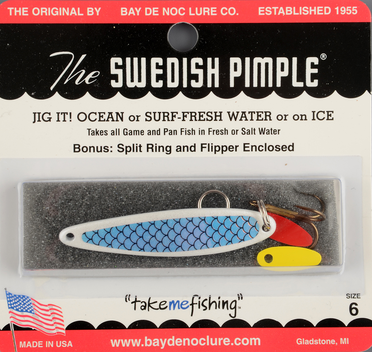 Блесна Swedish Pimple  №6 White Scale