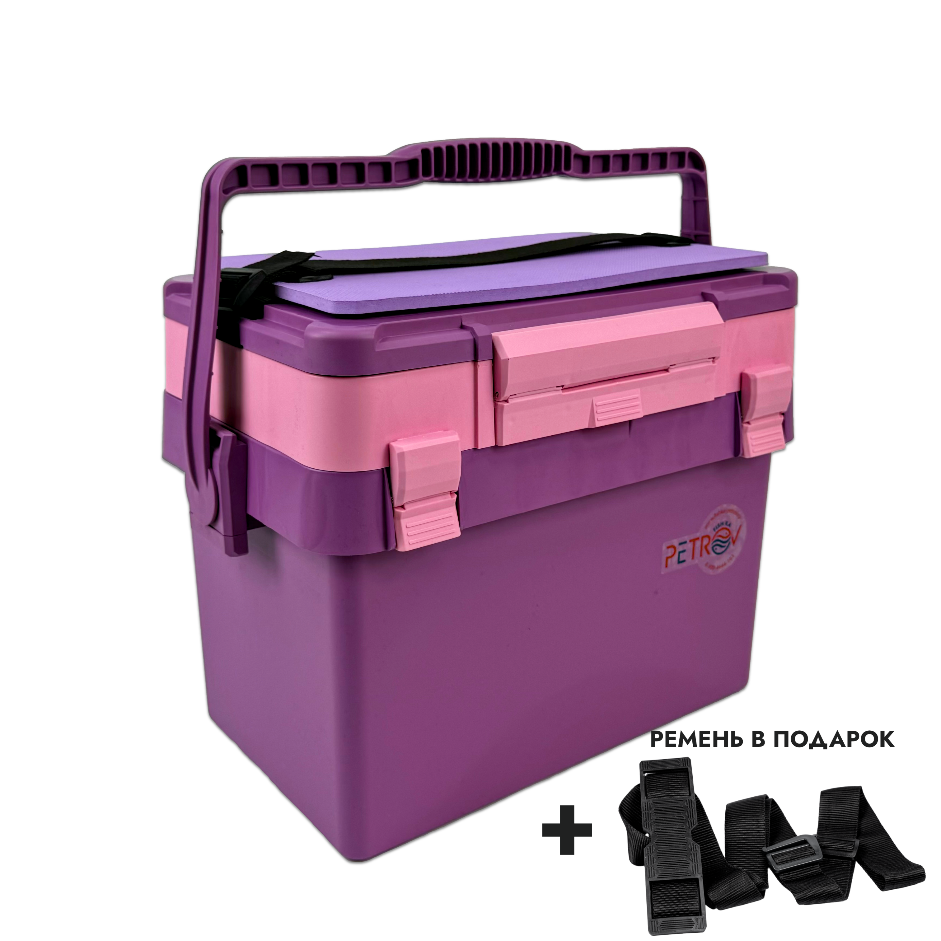 Ящик зимний Fishka Petrov Барби с ручкой цв. сиреневый 400*260*325