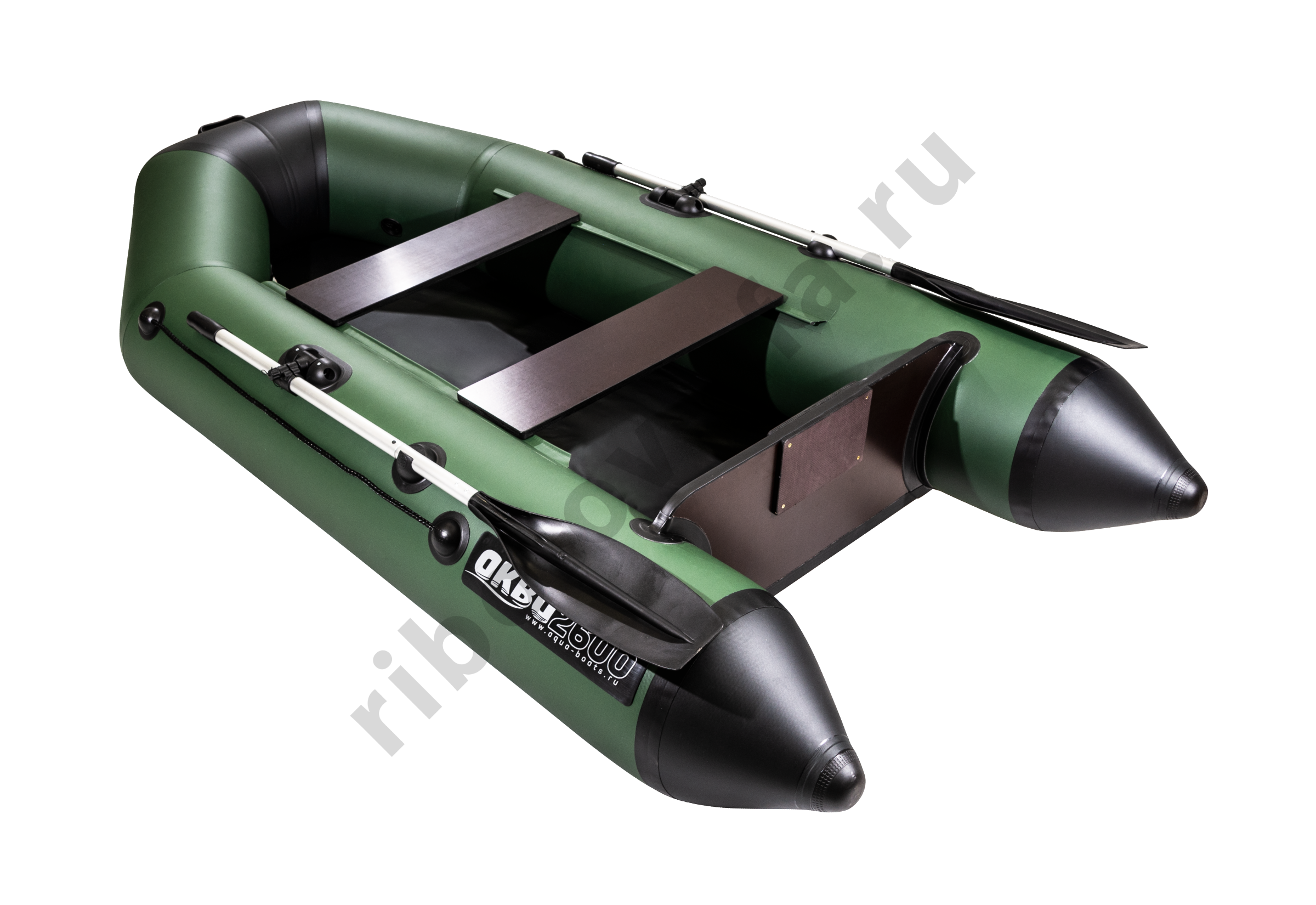 Лодка Аква 2600 зеленый/черный