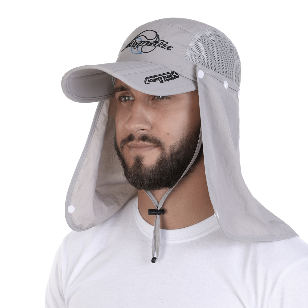 Кепка Aquatic KA-15СС складная с защитой лица и шеи цв.св-серый