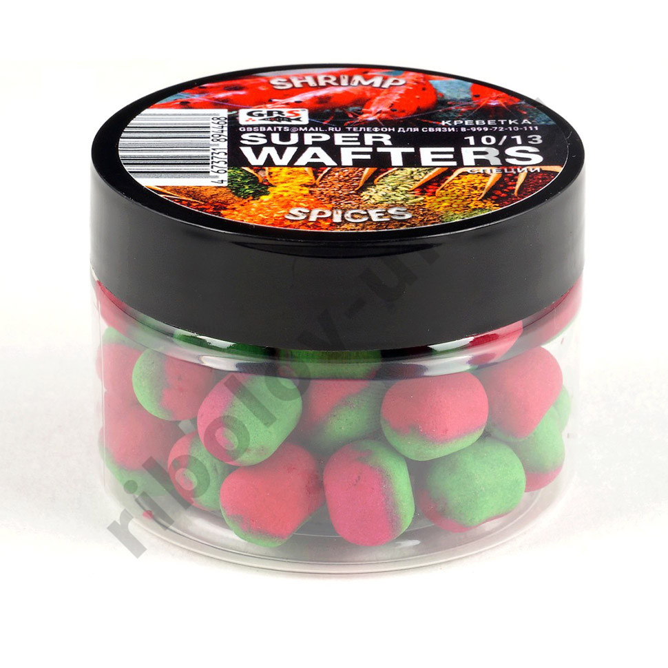 Вафтерсы (wafters) GBS нейтральной плавучести 10x13мм Креветка Специи
