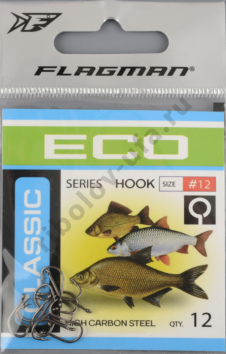 Одинарные крючки Flagman Classic 2 №12 (12шт/уп)