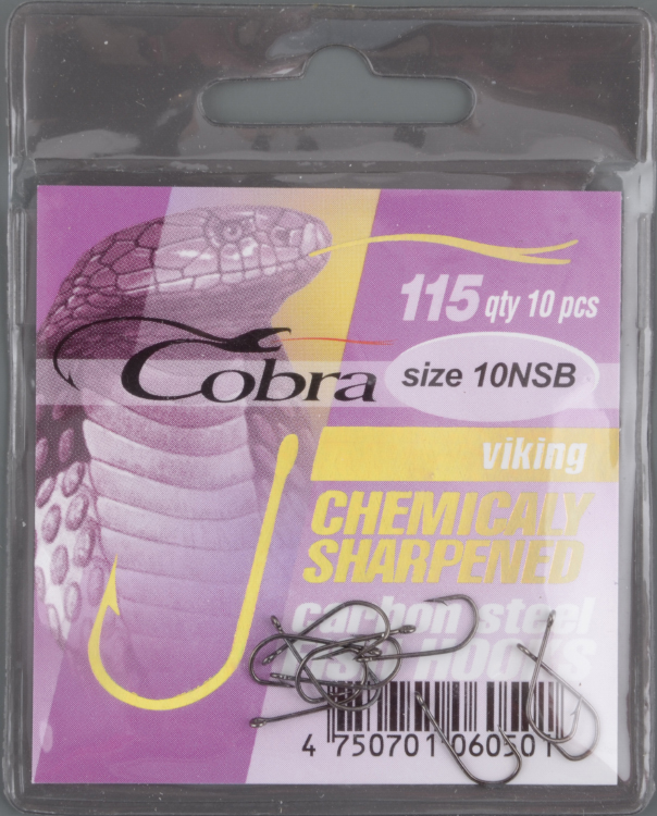 Одинарные крючки Cobra VIKING сер.115 разм.010