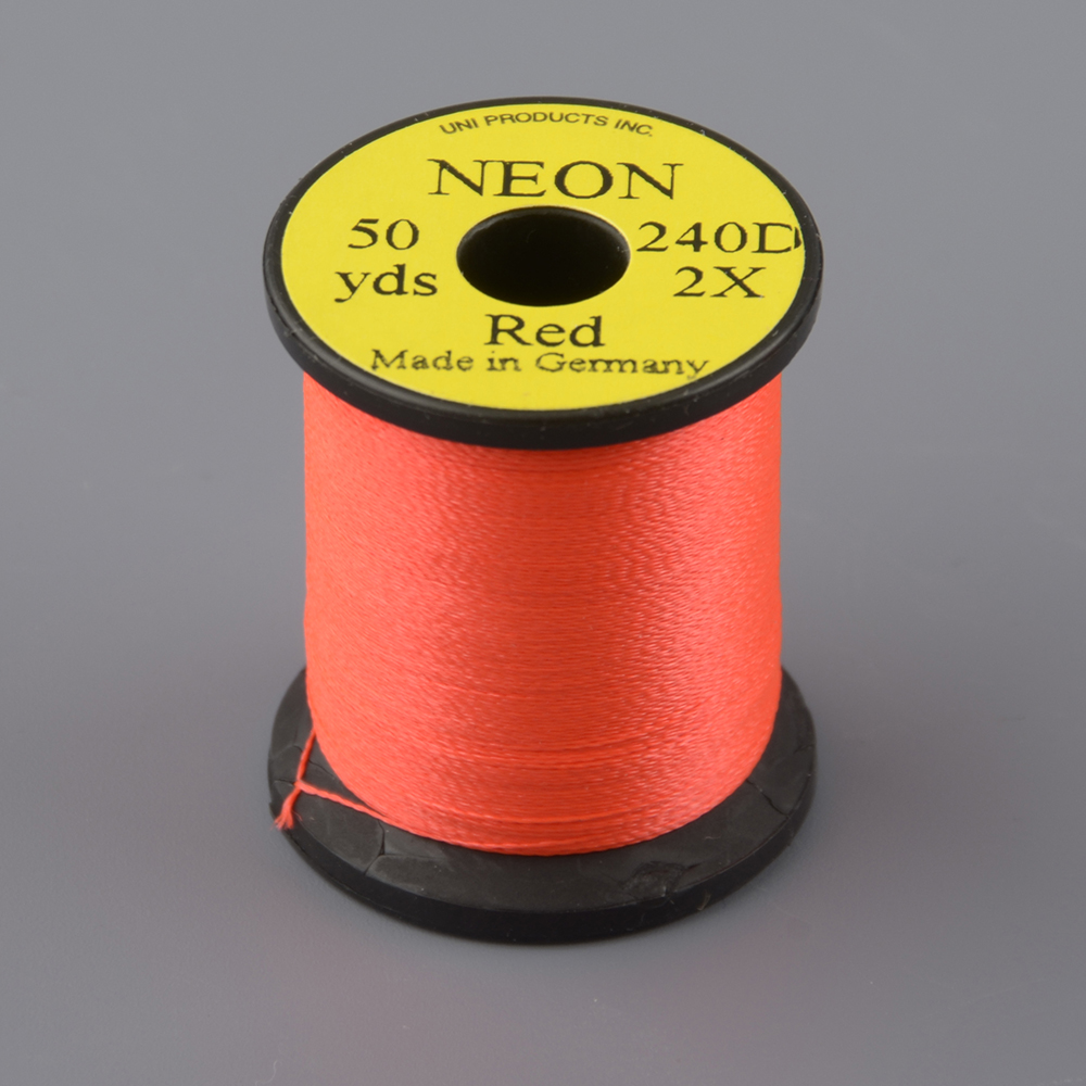 Монтажная нить Uni Neon супер-яркая 1/0 2x Red 50y