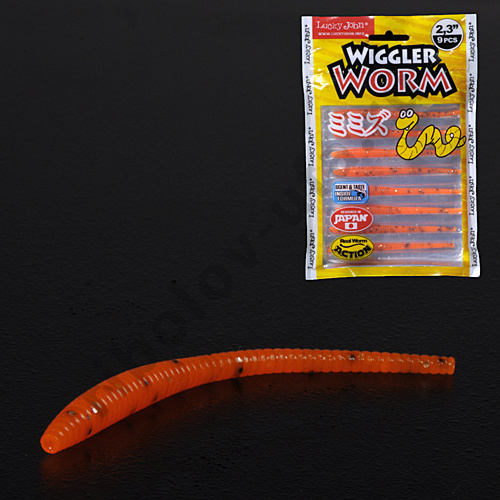 Силиконовая приманка Lucky John Pro Series Wiggler Worm 2.3in 5.84см /036 (9шт/уп)