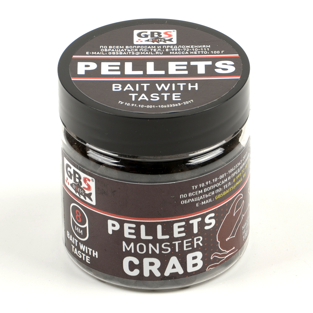 Пелец насадочный GBS Baits 8мм 100гр (банка) Monster Crab Монстр - Краб