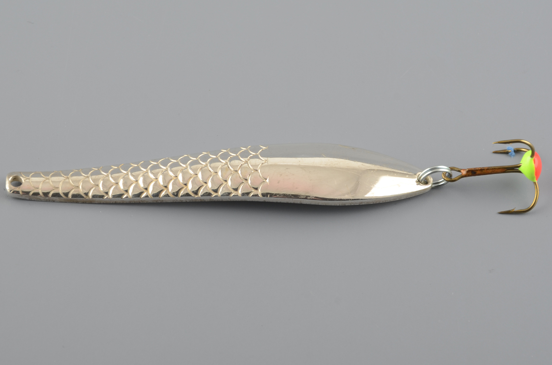 Блесна зимняя Бубнов колеблющаяся Балтийская-1 14 гр. серебро, гальван., латунь, ребр., тр. с каплей