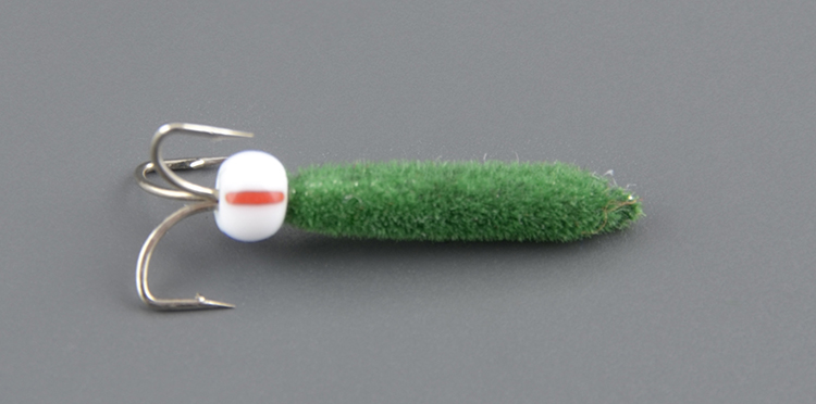 Мормышка Мир Вольфрама Черт Флок зеленый д. 2 мм, дл. 12 мм