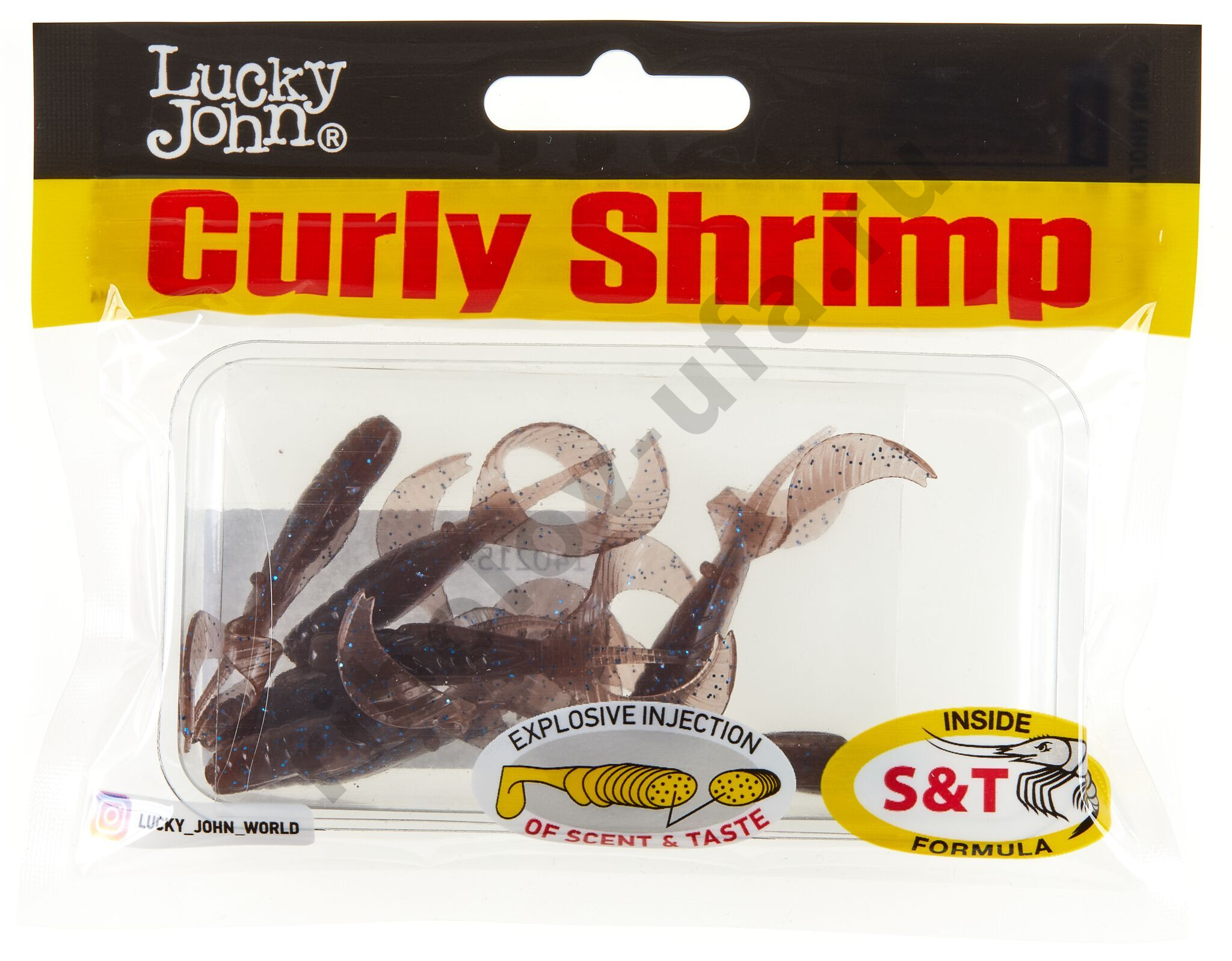 Силиконовая приманка Lucky John Pro Series Curly Shrimp 2.0in 5.0см /S19