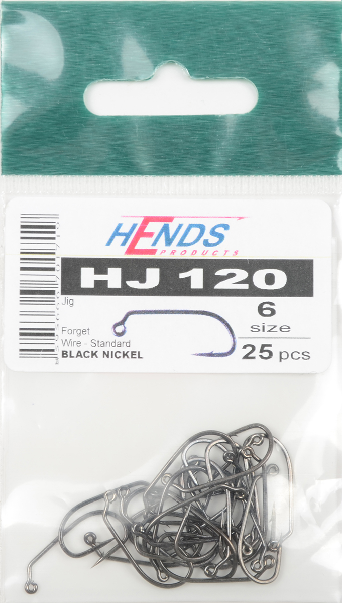 Крючки Hends 120 Jig Black Nickel #6 (25шт/уп)
